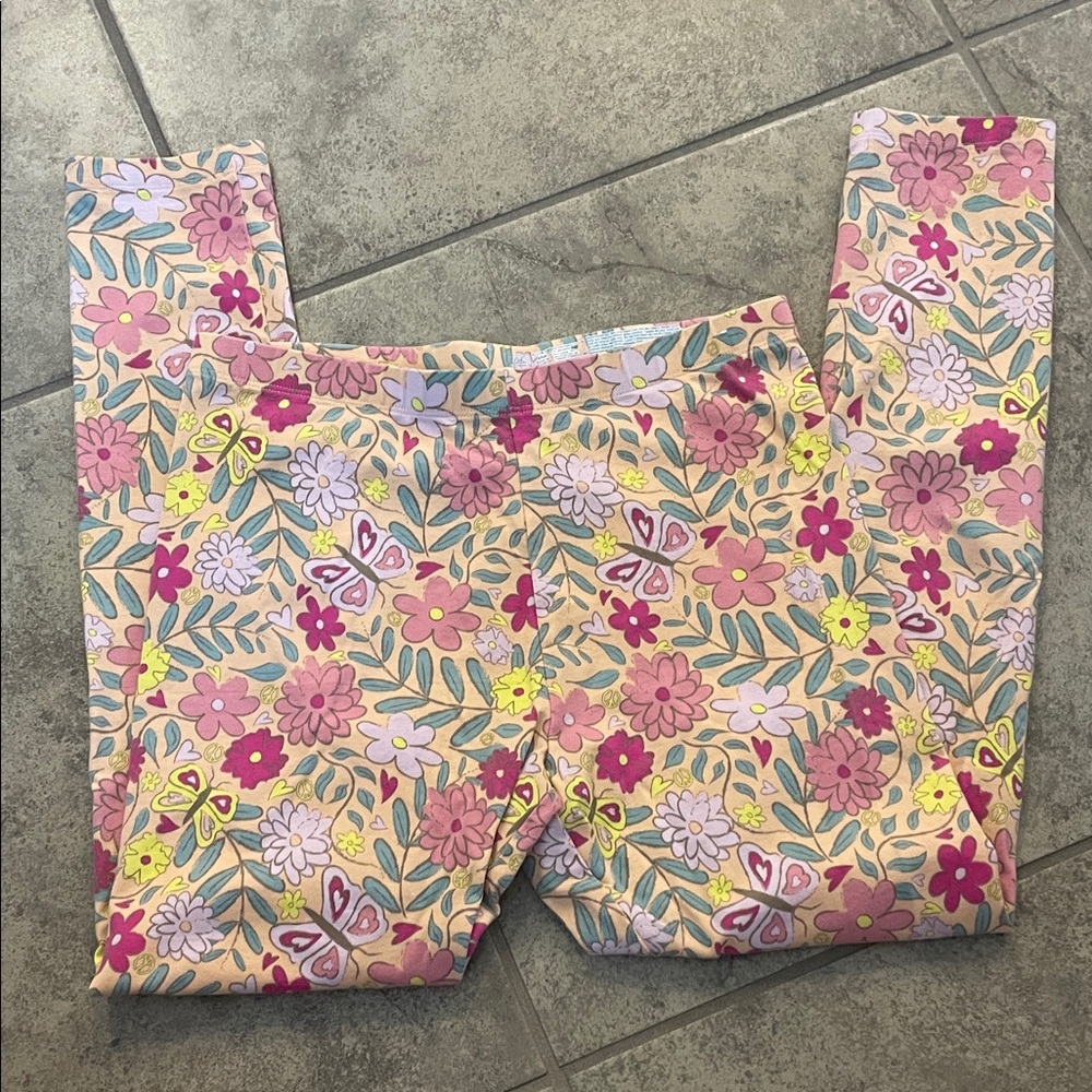 Wonder Nation Floral Print Pants with Pink and Yellow